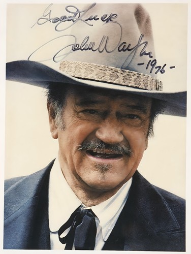 John wayne signed photograph - wayne,