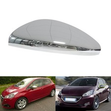 Left Wing Door Mirror Cover Cap Chrome For Peugeot 208/2008 2012-2019 Citroen C3