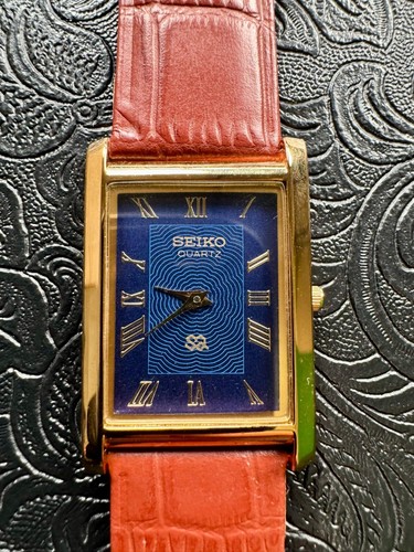 Rare gold blue vintage seiko - blue,