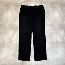 Vintage Needle Cord Trousers Mens 38" Straight Fit Wide Leg Pants, Brown