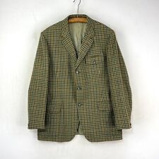Dunn & Co Tweed Jacket Mens 40R Green Worsted Wool Country Hacking Sports Blazer