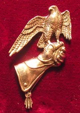 Pewter Small Hawk Gauntlet Falconry Brooch Pin  Quality