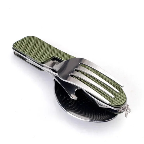 Folding camping cutlery - 4-in-1,