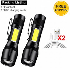 2PCS 2000LM USB Rechargeable