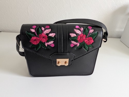Black embroidered floral