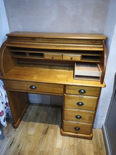 Pine desk with drawers - pine,
