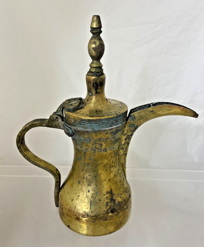 Antique vintage brass dallah - antique/vintage,