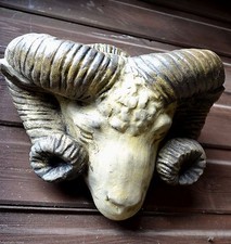 Rams head planter decorative wall plaque frost proof stone garden ornament 25cmH