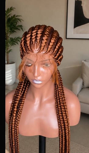 Black cornrow braided wig - black,