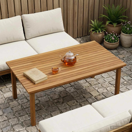 Walplus natural teak table top - walplus,