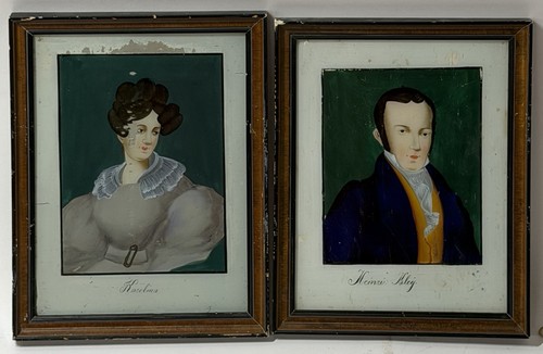Antique folk art reverse - folk,