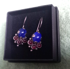 925 silver garnet lapis