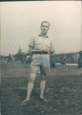 WW2 British POW Photo, Stalag 18A Prisoner and soldier working Backgrd 4.1x3.1"