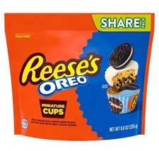 Reese's Oreo Milk Chocolate & White Creme Peanut Butter Miniature Cups 255g USA