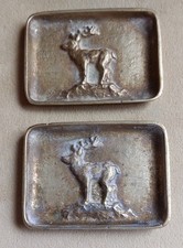 Pair Of Vintage Brass Stag