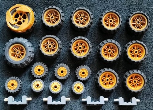 Lego technic wheels - technic, gold