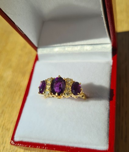 Gold 18ct amethyst - and, diamond