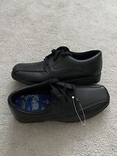 Brand New Boys childs Clarks Bootleg Black Leather  School Shoes Size 13 F EU 32