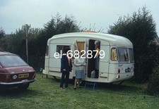 35mm Slide CARAVAN JUST ARRIVED Outside Dated 1970's Original FREE UK POST