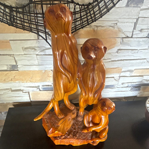 Polished wood grain meerkat - grain,