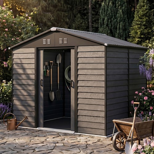 10x6ft metal garden shed with - garden,