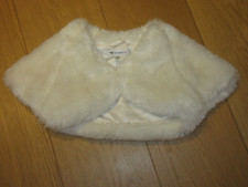 girls M&S Autograph ivory cream white fur shrug cover up jacket, age 3 - 4 years