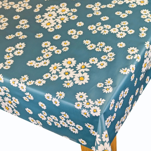 Teal daisies floral - daisies, vinyl