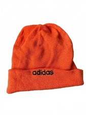 Orange woolly beanie hat one