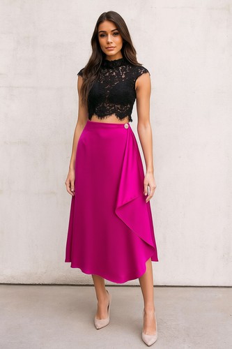 Ladies midi wrap - midi, satin