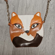 Fox Face Crossbody Bag Brown