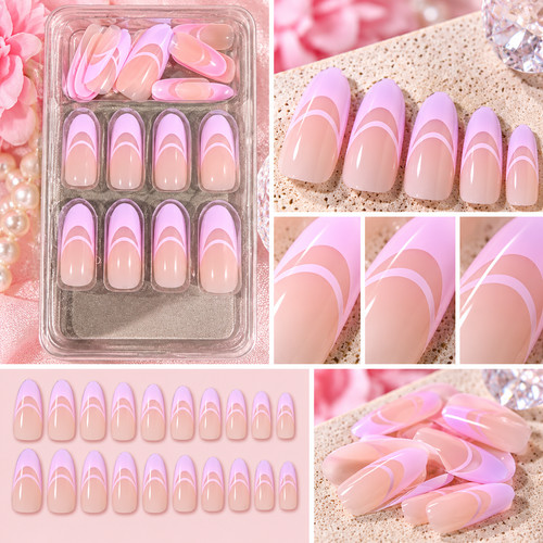 Pink lilac french tip - pink, press