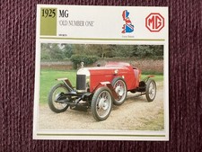MG, old Number One, 1925,  Sports Class Car, G.B.,Collectors Card