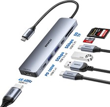 BENFEI 7-in-1 USB C Hub Docking Station for MacBook Pro/Air, iPad Pro, iMac