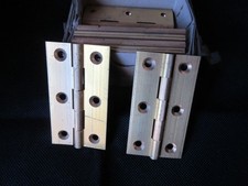 BRASS BUTT DOOR HINGES 3” BRASS PIN VTG BOX OF 17JOB LOT