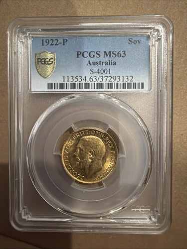 1922p sovereign ms63 gold - 1922p, pcgs