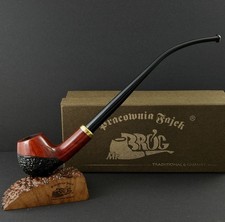 Mr. Brog WOODEN TOBACCO SMOKING PIPE 114 Constance Rustic Churchwarden Briar Box
