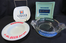 4 Advertising Ash Trays. Hancocks Beer. Strand & Woodbine Cigarettes.