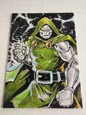 Topps Marvel Comic Book Heroes 1975 - Doctor Doom 1 of 1 Artist Sketch Auto