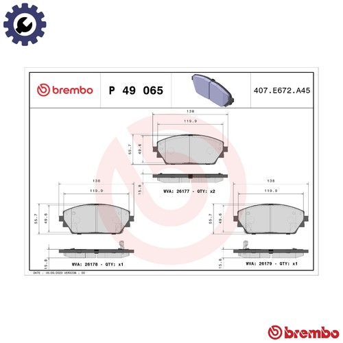 Brake pad set disc - disc, p