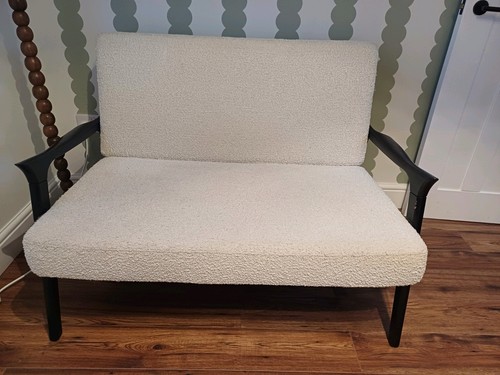 Dunelm cream boucle seater - cream, 2