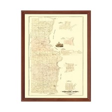 Old Map of Vermillion County, IN 1872 - Vintage Indiana Art