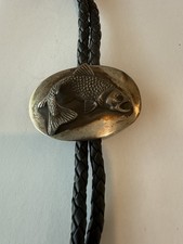 Tony Sanchez Sterling Silver Trout Bolo Tie Blue Sapphire Eyes Jackson Hole NEW