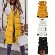 Women Ladies Puffer Gilet Jacket Padded Zip Up Vest Top Body Warmer Waistcoat