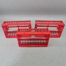 2 Purpax Stako Red Tape Wall Mounted Stackable Cassette Tape Holders Racks