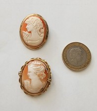  2 Old Cameo Brooch Vintage
