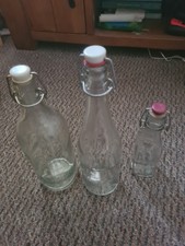 3 x Kilner Clip Top Glass Preserve Storage Bottle Oil Food Dressing 