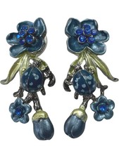 Floral Blue Lady Bird Dangle Earrings Women's Jewellery Fashion Accessory Gift