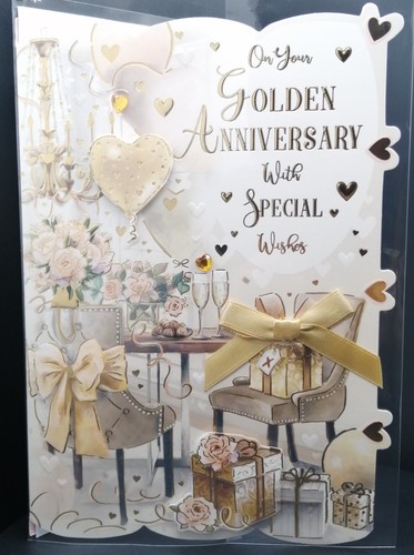 Golden wedding anniversary - golden,