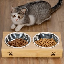 Double Cat Bowls, Stainless