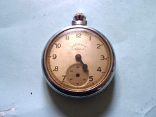 Defiance.. H. Samuels GB 1950s Nickel Pocket Watch.. 50mm. Working.Spares-Repair